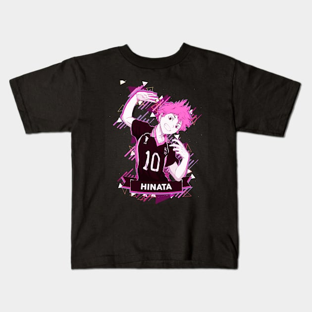 haikyuu - "haikyu" : hinata - haikyu volleyball - 80's retro style rose - awsome gift for anime lover Kids T-Shirt by EhsanStore